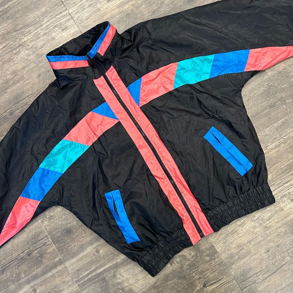 Vintage Westside‎ Connection Women Windbreaker Jacket Size Large Full Zip (487)